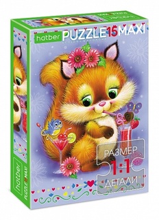 Пазл Hatber ECO 15 эл. А4 220х330мм MAXI-Белочка 077886