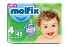 812646 Подгузники детские 3D Мaxi №4, 7-14 кг, 40 шт/уп, Molfix (4)