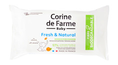 Салфетки влажные Corine de Farme Fresh & Natural для детей, 56 шт