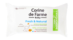 Салфетки влажные Corine de Farme Fresh & Natural для детей, 56 шт