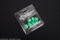 DA0005 Набор из 7 кубиков для ролевых игр зеленый блистер с мешочком Звезда