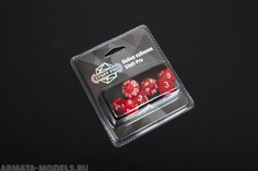 DA0010 Набор из 7 кубиков для ролевых игр красный блистер с мешочком Звезда