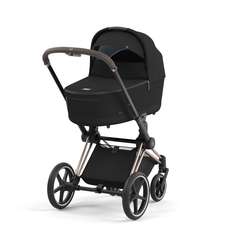 Коляска для новорожденных Cybex PRIAM IV Deep Black шасси Rocegold