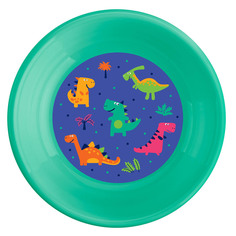 Тарелка детская глубокая с декором 185 мм Зеленый 431322409 Бытпласт
