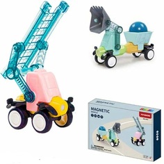 Магнитный конструктор 691 Строительная техника в кор. Китайская игрушка1