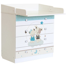 Комод Polini kids Simple 1580, Лучшие друзья, белый