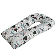 Наволочка к подушке для беременных анатомическая AmaroBaby 340х72 (Котики серый)