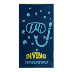 Полотенце детское Cleanelly Basic Diving 70 х 130 см хлопок сине-желтое