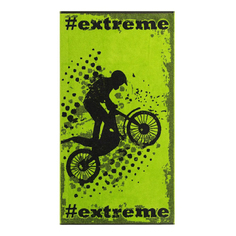 Полотенце детское Cleanelly Basic Extreme 70 х 130 см хлопок зелено-черное