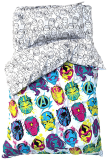 Постельное бельё 1,5 сп Мстители 143х215 см, 150х214 см, 50х70 см -1 шт, поплин Marvel