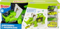 Игровой набор Bigga Динозавры с машинками 11 предметов