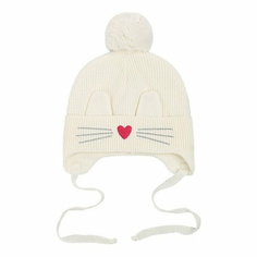 Шапка для девочек демисезонная Oldos Active Алиса на завязках молочная р 50-52
