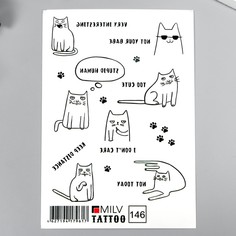Татуировка на тело Котики 10х15 см 7830702 No Brand