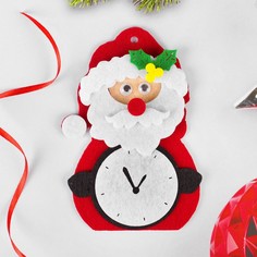Набор для творчества - создай ёлочное украшение из фетра «Дед мороз с часами» Школа талантов
