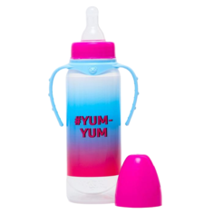 Бутылочка для кормления YUM-YUM, 250 мл цилиндр, с ручками Mum&Baby