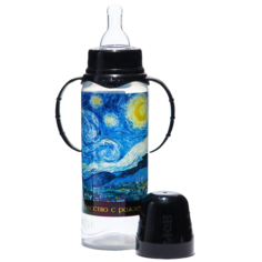 Бутылочка для кормления «Искусство с рождения: Ван Гог», 250 мл цилиндр, с ручками Mum&Baby