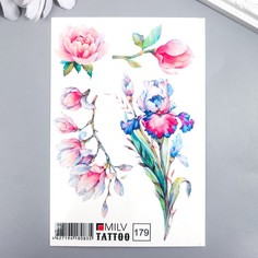 Татуировка на тело Цветочки 10х15 см 2 шт 7904379-2p No Brand