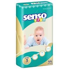 Подгузники Senso baby Midi 4-9 кг, 44 шт