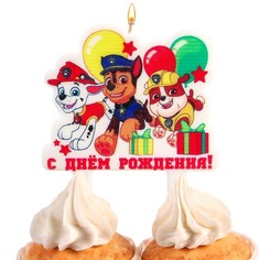Свеча в торт "С Днем Рождения" PAW Patrol