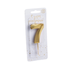 Свеча для торта на шпажке "Грань", 9,5х4 см, цифра "7" Омский Свечной
