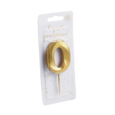 Свеча для торта на шпажке "Грань", 9,5х4 см, цифра "0" Омский Свечной