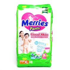 Подгузники-трусики Merries Good Skin, XL 12-19 кг, 38 шт