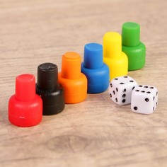 Набор для настольных игр (6 фишек, 2 кубика) No Brand