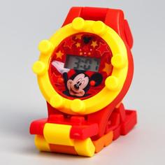 Часы наручные лего, Микки Маус, с ремешком-конструктором Disney