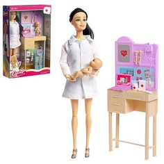 Кукла-модель шарнирная «Доктор Лиза» с малышом, мебелью и аксессуарами No Brand