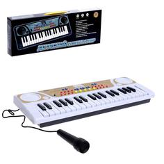 Синтезатор «Детский», 37 клавиш, с микрофоном, цвет белый Zhorya