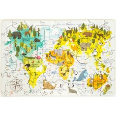 Пазл - конструктор деревянный «Карта мира» мини Yoshatoys