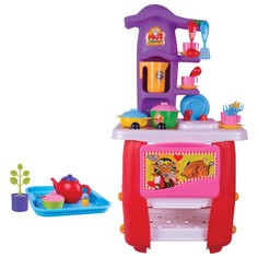 Кухня игровая Hut Kitchen, с набором, 45 предметов, цвет красно-фиолетовый Zarrin Toys