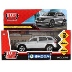 Машина металлическая Skoda Kodiaq, 12 см, двери, багаж, инерция, цвет серый матовый Технопарк