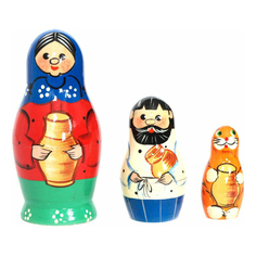 Фигурка Матрешка Узор 3 предмета No Brand