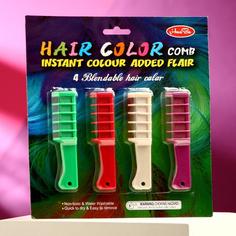 Мелки для волос с насадкой, набор 4 цвета No Brand
