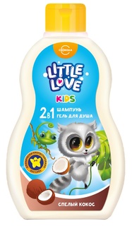 Шампунь и гель для душа Свобода Little Love ипена, для детей, 2 в 1 спелый кокос, 400 мл