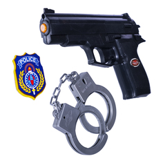 Набор игровой оружие с подсветкой и звуковым эффектом, наручники No Brand
