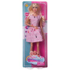 Кукла Defa Lucy Модная девушка, в розово-белом полосатом платье, 28см Junfa Toys