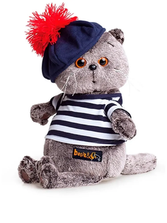 Мягкая игрушка BUDI BASA Кот Басик в тельняшке и берете Ks30-010