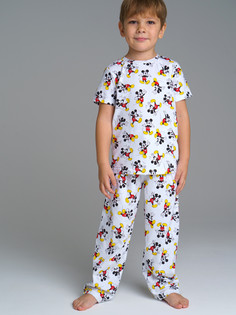 Пижама с персонажами Disney футболка, брюки PlayToday 12332141 белый, разноцветный, 110