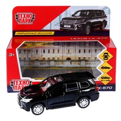 Машина металлическая «Lexus LX-570» 12 см, цвет черный, открываются двери, инерционный Технопарк