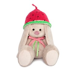 Мягкая игрушка "Зайка Ми" в вязаной шапке "арбузик", 18 см Budi Basa