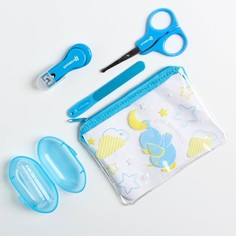 Набор маникюрный детский Для Малыша, 4 предмета: ножнички, книпсер, пилочка, щётка