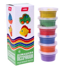 Радужный песок, 6 цветов по 80 г Lori