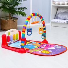 Развивающий коврик «Пляж», с пианино, розовый Baby Fitness Piano