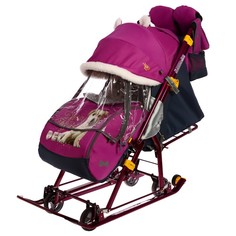 Санки-коляска «Ника детям 7-6», со щенком, цвет орхидея Nika