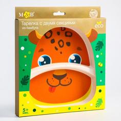Тарелка детская из бамбука «Леопард», 2 секции Mum&Baby