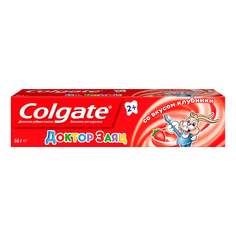 Зубная паста детская Colgate Доктор Заяц для мальчиков и девочек со вкусом клубники 66 г
