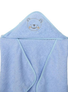 Полотенце для новорожденного Baby Nice, с капюшоном, махровое, 75x75 см, голубой