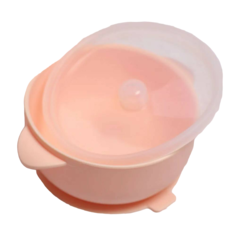 Тарелка для кормления малышей Baby Nice, на присоске, силиконовая, с крышкой, розовый